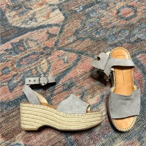 Dolce Vita Gray Espadrille Wedges